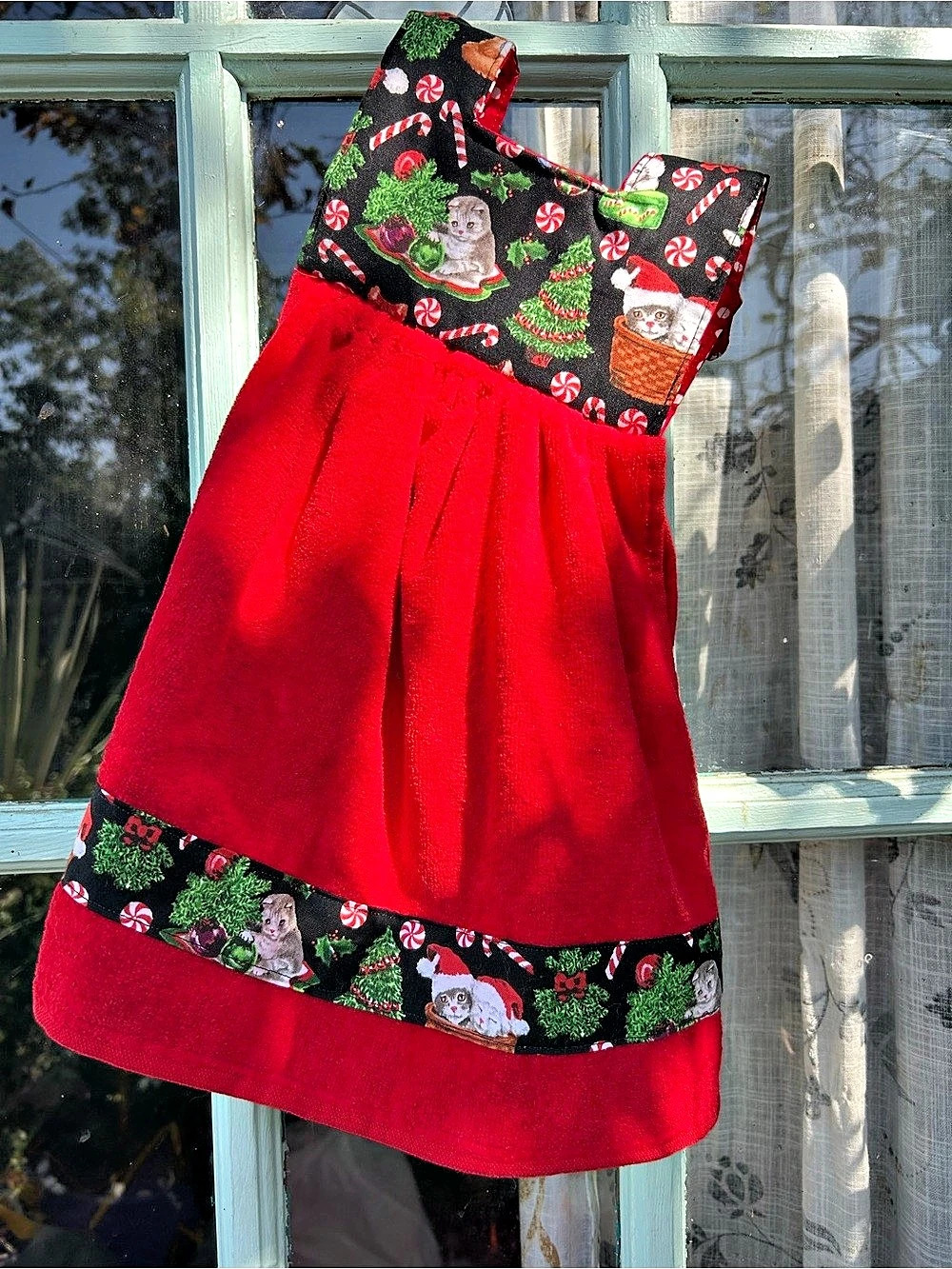 High Quality Holiday Cat Print Dress Kitchen Towel
